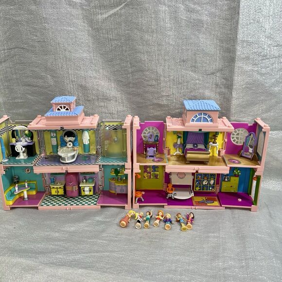POLLY POCKET Vintage 1999 Deluxe Mansion Dream Builders Stack House Modules